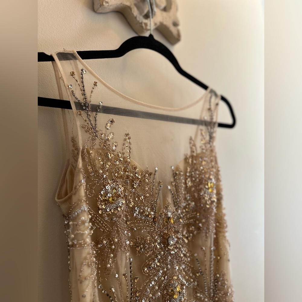 Basix Black Label Dress Sequin Embellished Gown Size 2 - Picture 5 of 6
